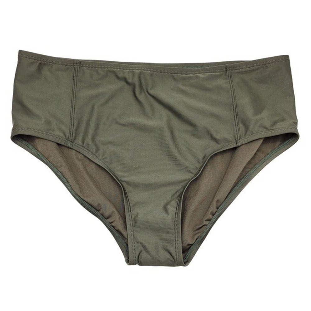 DKNY Womens Olive Green High Waisted Bikini Bottoms Size XL New